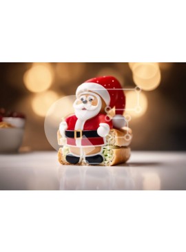 Σετ των 2 Intra Συλλεκτικό Ξύλινο Παζλ Plywood  4mm - Παιχνίδι Άγιος Βασίλης σε ανοιχτό σάντουιτς με φρούτα και λαχανικά Σε Ξύλινο Κουτί - Διαστάσεις: 10x10 cm – 25 κομμάτια