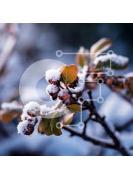 Intra Συλλεκτικό Ξύλινο Παζλ Plywood  4mm - Όμορφη κινηματογράφηση σε πρώτο πλάνο από χιονισμένα μούρα σε ένα κλαδί Σε Ξύλινο Κουτί - Διαστάσεις: 10x10 cm – 25 κομμάτια
