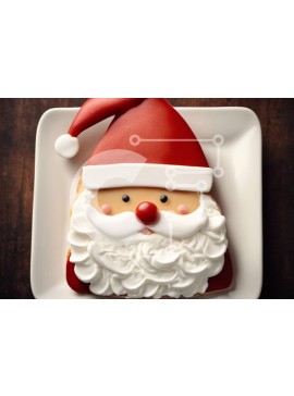 Σετ των 2 Intra Συλλεκτικό Ξύλινο Παζλ Plywood  4mm - Μπισκότο Άγιου Βασίλη σε ένα άσπρο πιάτο Σε Ξύλινο Κουτί - Διαστάσεις: 10x10 cm – 25 κομμάτια