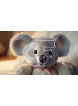 Intra Συλλεκτικό Ξύλινο Παζλ Plywood  4mm - Γεμιστή αρκούδα κοάλα που κάθεται στο κρεβάτι ή στον καναπέ Σε Ξύλινο Κουτί - Διαστάσεις Puzzle: 10x10 cm – 25 κομμάτια