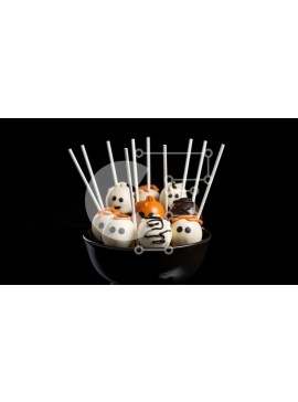 Σετ των 2 Intra Συλλεκτικό Ξύλινο Παζλ Plywood  4mm - Cake Pops με θέμα το Halloween σε μαύρο μπολ Σε Ξύλινο Κουτί - Διαστάσεις: 10x10 cm – 25 κομμάτια