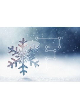 Intra Συλλεκτικό Ξύλινο Παζλ Plywood  4mm - Νιφάδα χιονιού σε φόντο χιονιού Σε Ξύλινο Κουτί - Διαστάσεις Puzzle: 10x10 cm – 25 κομμάτια