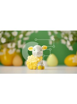 Intra Συλλεκτικό Ξύλινο Παζλ Plywood  4mm - Πασχαλινό ειδώλιο προβάτων με πολύχρωμα αυγά και λουλούδια Σε Ξύλινο Κουτί - Διαστάσεις: 10x10 cm – 25 κομμάτια