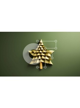Intra Συλλεκτικό Ξύλινο Παζλ Plywood  4mm - Χρυσή διακόσμηση χριστουγεννιάτικου δέντρου Origami Σε Ξύλινο Κουτί - Διαστάσεις Puzzle: 10x10 cm – 25 κομμάτια