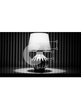 Intra Συλλεκτικό Ξύλινο Παζλ Plywood  4mm - Κομψό ασπρόμαυρο φωτιστικό σε ριγέ πάνελ τοίχου Σε Ξύλινο Κουτί - Διαστάσεις Puzzle: 10x10 cm – 25 κομμάτια