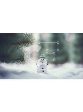 Intra Συλλεκτικό Ξύλινο Παζλ Plywood  4mm - Ειδώλιο χιονάνθρωπου στη χειμερινή σκηνή με τα πεύκα Σε Ξύλινο Κουτί - Διαστάσεις Puzzle: 10x10 cm – 25 κομμάτια