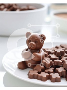 Σετ των 2 Intra Συλλεκτικό Ξύλινο Παζλ Plywood  4mm - Πιάτο γλυκού με αρκουδάκια με σοκολάτα Σε Ξύλινο Κουτί - Διαστάσεις: 10x10 cm – 25 κομμάτια