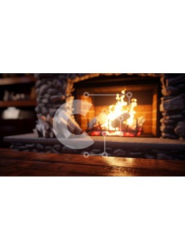 Intra Συλλεκτικό Ξύλινο Παζλ Plywood  4mm - Άνετο τζάκι με αναμμένη φωτιά Σε Ξύλινο Κουτί - Διαστάσεις Puzzle: 10x10 cm – 25 κομμάτια