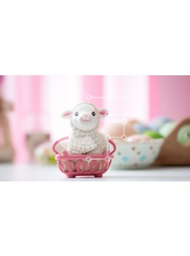 Intra Συλλεκτικό Ξύλινο Παζλ Plywood  4mm - Πασχαλινό ειδώλιο προβάτων και αυγά Σε Ξύλινο Κουτί - Διαστάσεις Puzzle: 10x10 cm – 25 κομμάτια