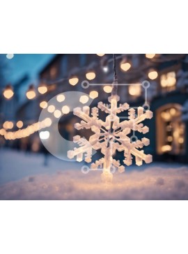 Intra Συλλεκτικό Ξύλινο Παζλ Plywood  4mm - Εορταστικές διακοσμήσεις με νιφάδες χιονιού σε μια χειμερινή χώρα των θαυμάτων Σε Ξύλινο Κουτί - Διαστάσεις Puzzle: 10x10 cm – 25 κομμάτια