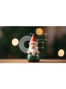 Intra Συλλεκτικό Ξύλινο Παζλ Plywood  4mm - Πράσινο και κόκκινο φιγούρα gnome για εορταστική διακόσμηση Σε Ξύλινο Κουτί - Διαστάσεις Puzzle: 10x10 cm – 25 κομμάτια