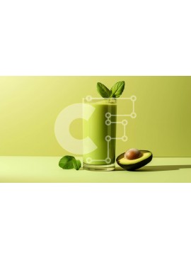 Σετ των 2 Intra Συλλεκτικό Ξύλινο Παζλ Plywood  4mm - Πράσινο Smoothie με αβοκάντο και βασιλικό Σε Ξύλινο Κουτί - Διαστάσεις: 10x10 cm – 25 κομμάτια