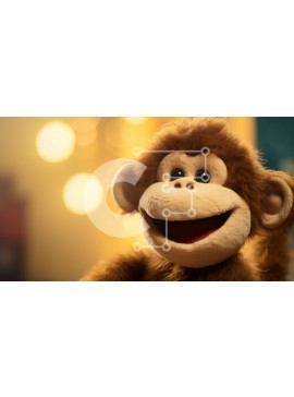 Σετ των 2 Intra Συλλεκτικό Ξύλινο Παζλ Plywood  4mm - Happy Brown Monkey Γεμιστό Ζώο Σε Ξύλινο Κουτί - Διαστάσεις: 10x10 cm – 25 κομμάτια