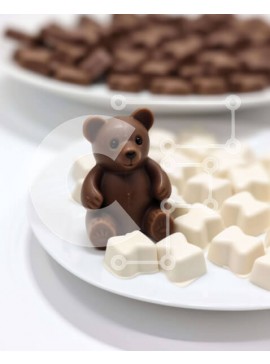 Σετ των 2 Intra Συλλεκτικό Ξύλινο Παζλ Plywood  4mm - Ποικιλία σοκολάτες και γλυκά σε λευκό πιάτο Σε Ξύλινο Κουτί - Διαστάσεις: 10x10 cm – 25 κομμάτια