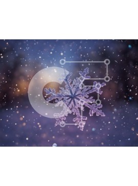 Intra Συλλεκτικό Ξύλινο Παζλ Plywood  4mm - Νιφάδα χιονιού που επιπλέει στο χιονισμένο τοπίο Σε Ξύλινο Κουτί - Διαστάσεις Puzzle: 10x10 cm – 25 κομμάτια