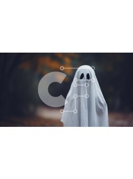 Intra Συλλεκτικό Ξύλινο Παζλ Plywood  4mm - White Ghost in the Woods για το Halloween Σε Ξύλινο Κουτί - Διαστάσεις Puzzle: 10x10 cm – 25 κομμάτια