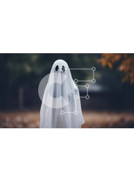 Intra Συλλεκτικό Ξύλινο Παζλ Plywood  4mm - Φάντασμα με λευκό φόρεμα σε ένα φθινοπωρινό δάσος Σε Ξύλινο Κουτί - Διαστάσεις Puzzle: 10x10 cm – 25 κομμάτια