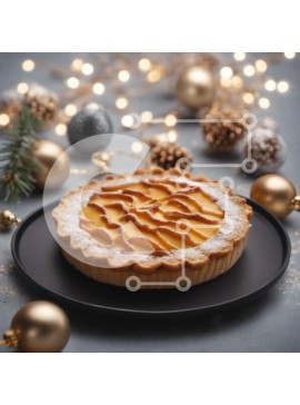 Σετ των 2 Intra Συλλεκτικό Ξύλινο Παζλ Plywood  4mm - Πορτοκαλί και κίτρινη τάρτα σε διακοσμητικό πιάτο Σε Ξύλινο Κουτί - Διαστάσεις: 10x10 cm – 25 κομμάτια