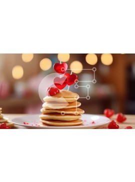 Σετ των 2 Intra Συλλεκτικό Ξύλινο Παζλ Plywood  4mm - Τηγανίτες του Αγίου Βαλεντίνου με στολίδια σε σχήμα καρδιάς Σε Ξύλινο Κουτί - Διαστάσεις: 10x10 cm – 25 κομμάτια