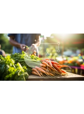 Σετ των 2 Intra Συλλεκτικό Ξύλινο Παζλ Plywood  4mm - Καρότα σε υπαίθρια αγορά Σε Ξύλινο Κουτί - Διαστάσεις: 10x10 cm – 25 κομμάτια