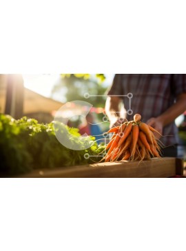 Σετ των 2 Intra Συλλεκτικό Ξύλινο Παζλ Plywood  4mm - Φρέσκα καρότα και λαχανικά σε ένα τραπέζι Σε Ξύλινο Κουτί - Διαστάσεις: 10x10 cm – 25 κομμάτια