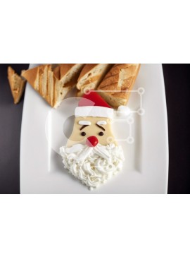 Σετ των 2 Intra Συλλεκτικό Ξύλινο Παζλ Plywood  4mm - Πρόσωπο Άγιου Βασίλη στο πιάτο ψωμιού Σε Ξύλινο Κουτί - Διαστάσεις: 10x10 cm – 25 κομμάτια