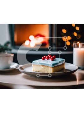 Σετ των 2 Intra Συλλεκτικό Ξύλινο Παζλ Plywood  4mm - Κομμάτι κέικ με φλιτζάνι καφέ και κερί Σε Ξύλινο Κουτί - Διαστάσεις: 10x10 cm – 25 κομμάτια