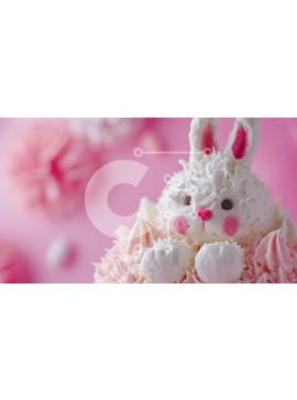 Σετ των 2 Intra Συλλεκτικό Ξύλινο Παζλ Plywood  4mm - Λευκό κέικ λαγουδάκι με ροζ πάγωμα Σε Ξύλινο Κουτί - Διαστάσεις: 10x10 cm – 25 κομμάτια