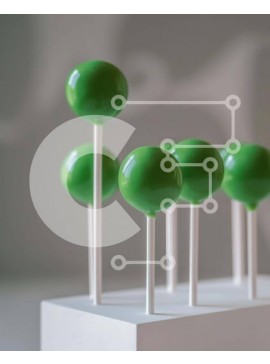 Σετ των 2 Intra Συλλεκτικό Ξύλινο Παζλ Plywood  4mm - Ποικιλία πράσινου κέικ που σκάει σε λευκές οδοντογλυφίδες Σε Ξύλινο Κουτί - Διαστάσεις: 10x10 cm – 25 κομμάτια