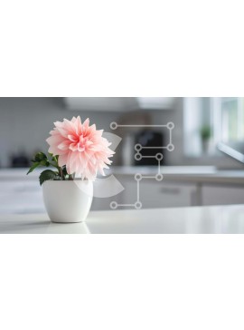 Intra Συλλεκτικό Ξύλινο Παζλ Plywood  4mm - Λευκό βάζο με ροζ λουλούδι στον πάγκο της κουζίνας Σε Ξύλινο Κουτί - Διαστάσεις Puzzle: 10x10 cm – 25 κομμάτια