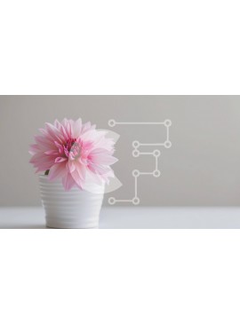 Intra Συλλεκτικό Ξύλινο Παζλ Plywood  4mm - Μονό ροζ λουλούδι σε λευκό βάζο Σε Ξύλινο Κουτί - Διαστάσεις: 10x10 cm – 25 κομμάτια