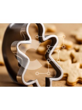 Σετ των 2 Intra Συλλεκτικό Ξύλινο Παζλ Plywood  4mm - Cookie Cutter and Sugar Cookies Gingerbread Man Σε Ξύλινο Κουτί - Διαστάσεις: 10x10 cm – 25 κομμάτια