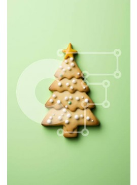 Σετ των 2 Intra Συλλεκτικό Ξύλινο Παζλ Plywood  4mm - Ανάποδα μπισκότο χριστουγεννιάτικου δέντρου σε πράσινο φόντο Σε Ξύλινο Κουτί - Διαστάσεις: 10x10 cm – 25 κομμάτια