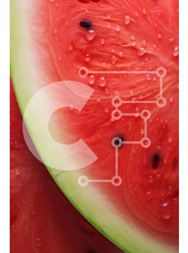 Σετ των 2 Intra Συλλεκτικό Ξύλινο Παζλ Plywood  4mm - Κοντινό πλάνο φέτες καρπούζι με σταγονίδια νερού Σε Ξύλινο Κουτί - Διαστάσεις: 10x10 cm – 25 κομμάτια