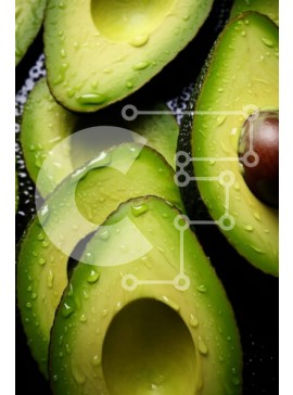 Σετ των 2 Intra Συλλεκτικό Ξύλινο Παζλ Plywood  4mm - Φρέσκα αβοκάντο με σταγόνες νερού Σε Ξύλινο Κουτί - Διαστάσεις: 10x10 cm – 25 κομμάτια