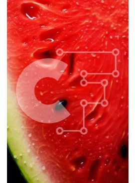 Σετ των 2 Intra Συλλεκτικό Ξύλινο Παζλ Plywood  4mm - Κοντινό πλάνο της φρέσκιας φέτας καρπούζι με σταγονίδια νερού Σε Ξύλινο Κουτί - Διαστάσεις: 10x10 cm – 25 κομμάτια