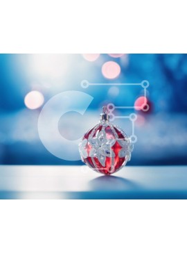 Intra Συλλεκτικό Ξύλινο Παζλ Plywood  4mm - Κόκκινη γυάλινη μπάλα σε κομψά διακοσμημένο τραπέζι με φόντο bokeh Σε Ξύλινο Κουτί - Διαστάσεις Puzzle: 10x10 cm – 25 κομμάτια