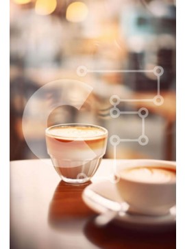 Σετ των 2 Intra Συλλεκτικό Ξύλινο Παζλ Plywood  4mm - Δύο φλιτζάνια καφέ σε ξύλινο τραπέζι με ασημικά Σε Ξύλινο Κουτί - Διαστάσεις: 10x10 cm – 25 κομμάτια