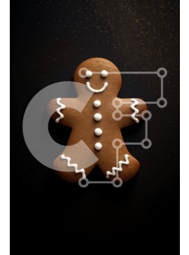 Σετ των 2 Intra Συλλεκτικό Ξύλινο Παζλ Plywood  4mm - Μπισκότο Gingerbread Man με στολίδια παγωτού και καραμέλας Σε Ξύλινο Κουτί - Διαστάσεις: 10x10 cm – 25 κομμάτια