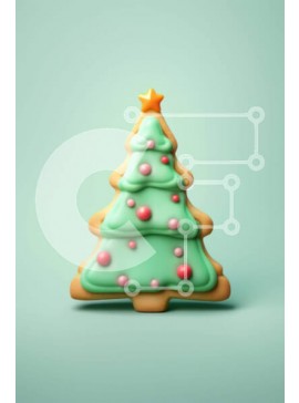 Σετ των 2 Intra Συλλεκτικό Ξύλινο Παζλ Plywood  4mm - Ανάποδο μπισκότο χριστουγεννιάτικο δέντρο με γιορτινά στολίδια Σε Ξύλινο Κουτί - Διαστάσεις: 10x10 cm – 25 κομμάτια