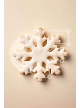 Σετ των 2 Intra Συλλεκτικό Ξύλινο Παζλ Plywood  4mm - Μπισκότο σε σχήμα νιφάδας χιονιού σε υπόλευκο φόντο Σε Ξύλινο Κουτί - Διαστάσεις: 10x10 cm – 25 κομμάτια