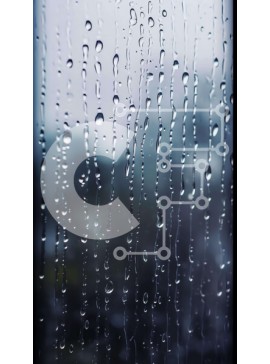 Intra Συλλεκτικό Ξύλινο Παζλ Plywood  4mm - Σταγόνες βροχής σε γυαλί παραθύρου Σε Ξύλινο Κουτί - Διαστάσεις Puzzle: 10x10 cm – 25 κομμάτια