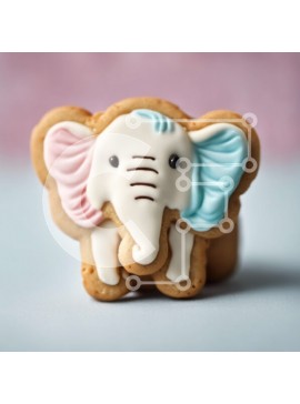 Σετ των 2 Intra Συλλεκτικό Ξύλινο Παζλ Plywood  4mm - Μπισκότο σε σχήμα ελέφαντα με γλάσο και φοντάν Σε Ξύλινο Κουτί - Διαστάσεις: 10x10 cm – 25 κομμάτια