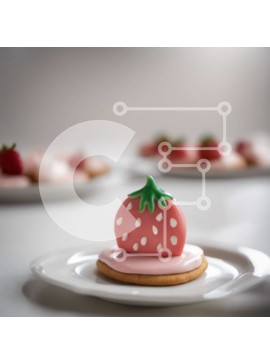 Σετ των 2 Intra Συλλεκτικό Ξύλινο Παζλ Plywood  4mm - Μπισκότο σε σχήμα φράουλας σε λευκά πιάτα Σε Ξύλινο Κουτί - Διαστάσεις: 10x10 cm – 25 κομμάτια