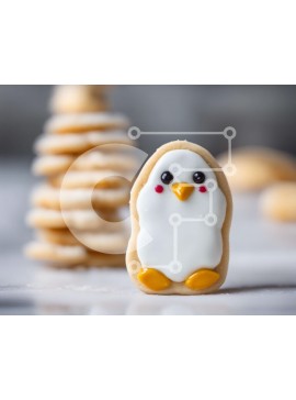 Σετ των 2 Intra Συλλεκτικό Ξύλινο Παζλ Plywood  4mm - Στολίδι με πιγκουίνος για χριστουγεννιάτικες γιορτές Σε Ξύλινο Κουτί - Διαστάσεις: 10x10 cm – 25 κομμάτια