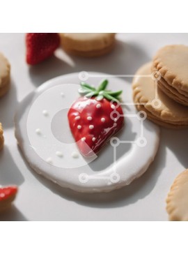 Σετ των 2 Intra Συλλεκτικό Ξύλινο Παζλ Plywood  4mm - Νόστιμη ποικιλία από μπισκότα και μπισκότα σε λευκό πιάτο Σε Ξύλινο Κουτί - Διαστάσεις: 10x10 cm – 25 κομμάτια