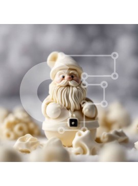 Intra Συλλεκτικό Ξύλινο Παζλ Plywood  4mm - Ειδώλιο Άγιου Βασίλη στις νιφάδες χιονιού Σε Ξύλινο Κουτί - Διαστάσεις: 10x10 cm – 25 κομμάτια