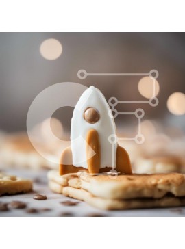 Σετ των 2 Intra Συλλεκτικό Ξύλινο Παζλ Plywood  4mm - Μπισκότο σε σχήμα ρόκας σε ένα επιδόρπιο Σε Ξύλινο Κουτί - Διαστάσεις: 10x10 cm – 25 κομμάτια