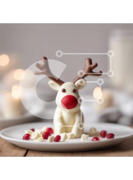 Σετ των 2 Intra Συλλεκτικό Ξύλινο Παζλ Plywood  4mm - Εορταστικό επιδόρπιο με ειδώλιο ταράνδου και κεριά Σε Ξύλινο Κουτί - Διαστάσεις: 10x10 cm – 25 κομμάτια