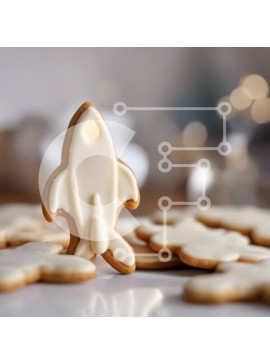 Σετ των 2 Intra Συλλεκτικό Ξύλινο Παζλ Plywood  4mm - Cookies σε σχήμα αεροπλάνου και διαστημόπλοιου Σε Ξύλινο Κουτί - Διαστάσεις: 10x10 cm – 25 κομμάτια